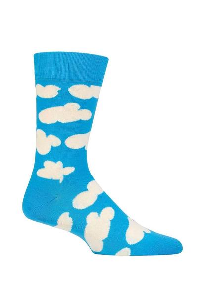Blue Novelty Cloudy Pattern Socks