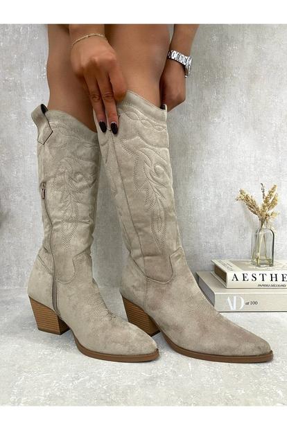 Black Samira Block Heel Cowboy Boots