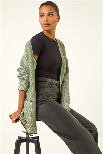 Green Soft Knit Pocket Cardigan