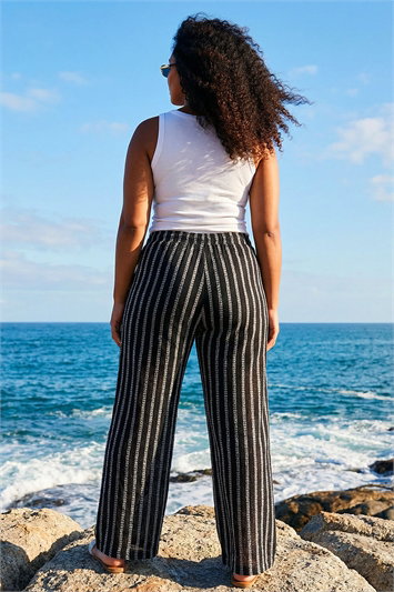 Curve Stripe Knit Wide Leg Trouser 18079708