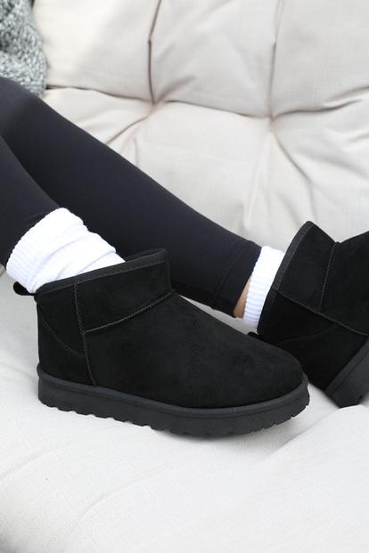 Black 'Pine'  Fur Lining Ankle Boots