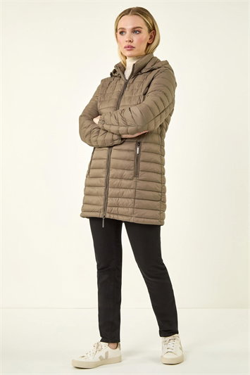 Petite Quilted Longline Puffer Coat 12027790