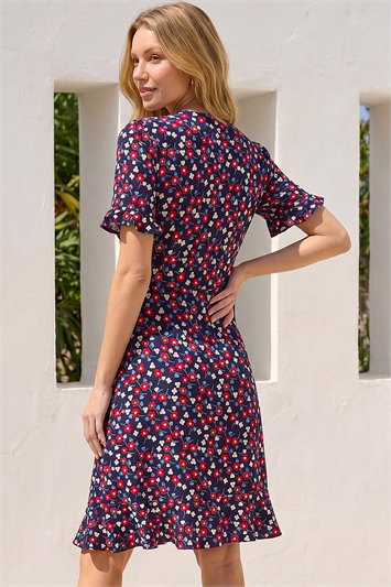 Floral Side Button Dress 14844078