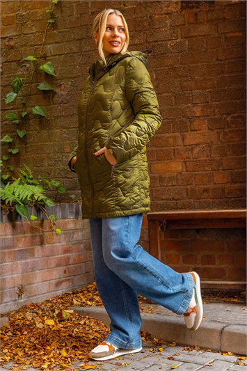 Hooded Quilted Puffer Coat 12029040