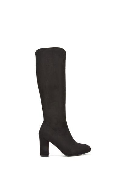 Black 'Clementine' High Block Heel Knee High Boots