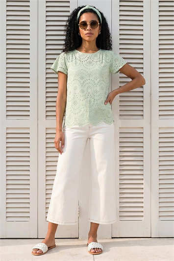 Broderie Short Sleeve Top 20195034