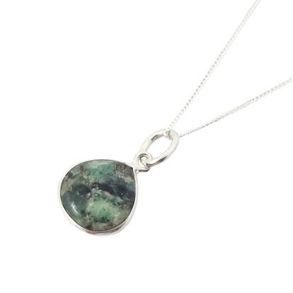 Metallic Emerald May Birthstone Sterling Silver Necklace