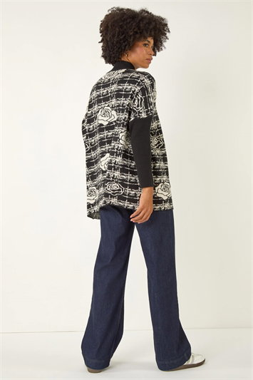Plaid Rose Detail Knit Jumper 16306708