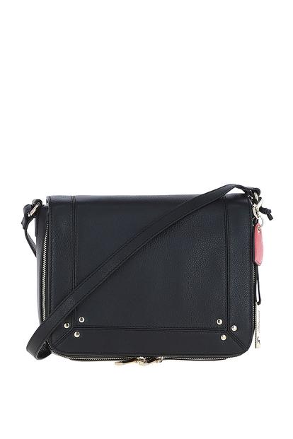Pink 'Tsanta' Flap Over Real Leather Shoulder Bag