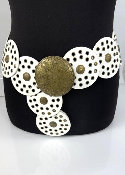 White Large Disc Belt