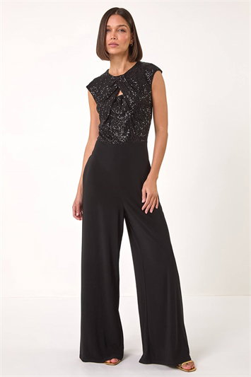 Sequin Twist Front Jumpsuit 14585908