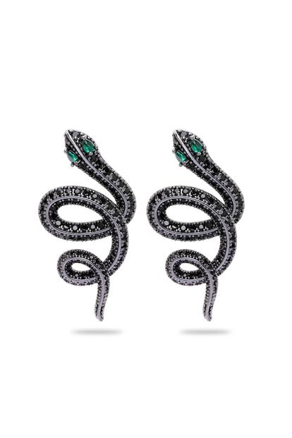 Black Black Serpent Earrings