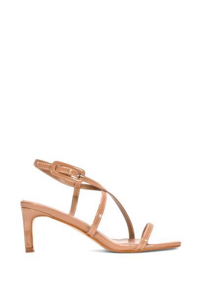 'Gabriella' Square Toe Mid Stiletto Heel Sandals With Adjustable Strap M000013139