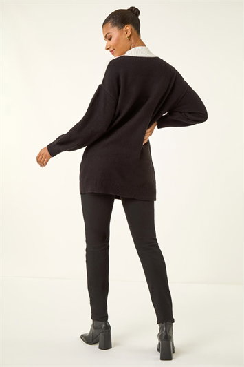 Colour Block Sparkly Longline Jumper 16074308