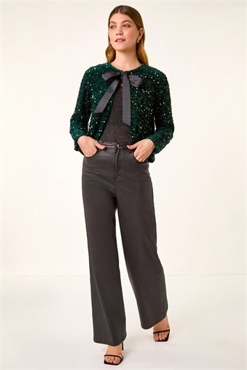 Sequin Bow Front Jacket 15048634