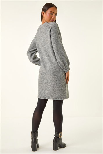 Petite Embellished Faux Pearl Knit Dress 14786736