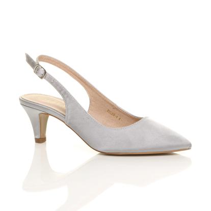 Pink Mid Heel Slingback Pointed Toe Court Shoes