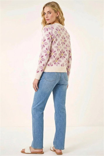 Floral Crew Neck Knit Jumper 16308638