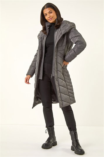 Hooded Quilted Coat 12018618