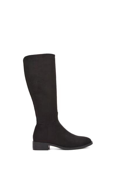 Black 'Lucia' Low Block Heel Knee High Riding Boots