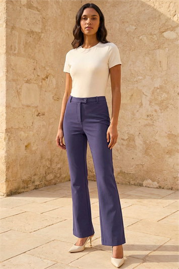 Blue Stretch Bootleg Trouser