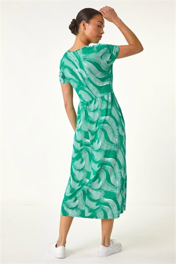 Petite Swirl Print Pocket Midi Dress 14721934