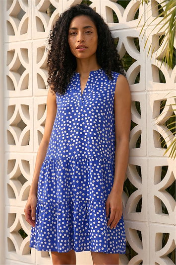 Polka Dot Tiered Swing Dress 14923380