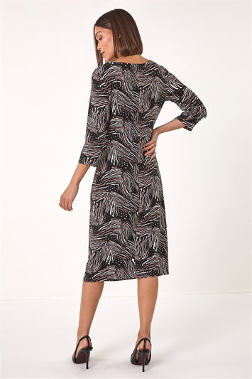 Abstract Print Ruched Stretch Dress 14632557