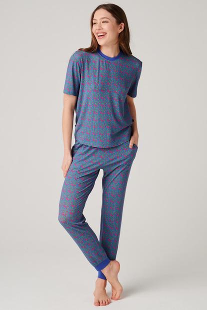 Blue "Boom Bloom!" Bamboo Pyjama Set