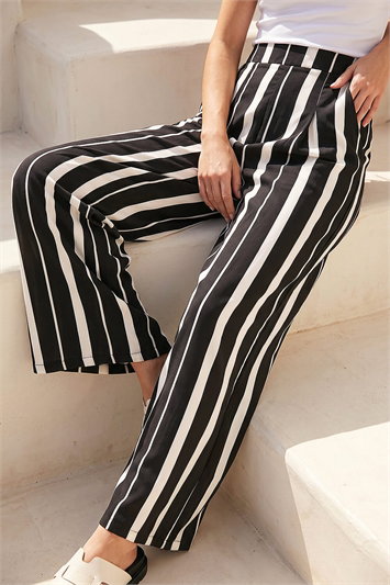 Stripe Print Wide Leg Trouser 18116408