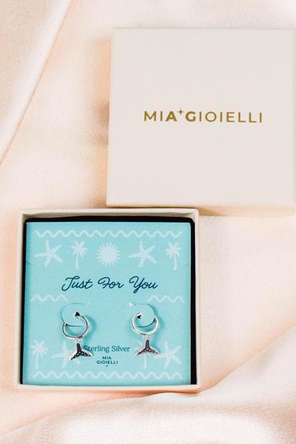 Metallic Whale Tail Hoops Just For You Gift