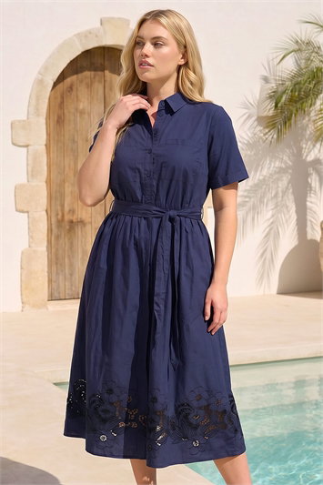 Curve Poplin Floral Shirt Dress 14876360