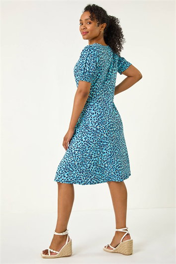 Petite Floral Print Shirred Stretch Dress 14657409