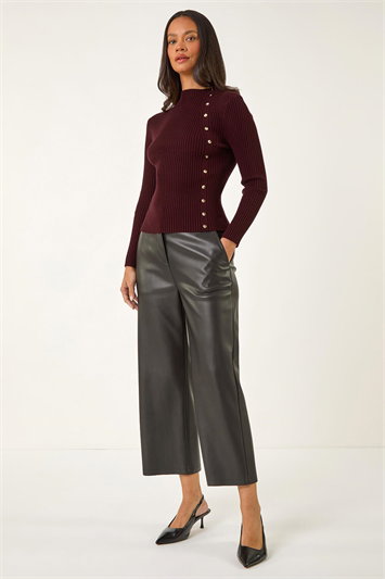 Dusk High Neck Button Detail Rib Jumper 16126976