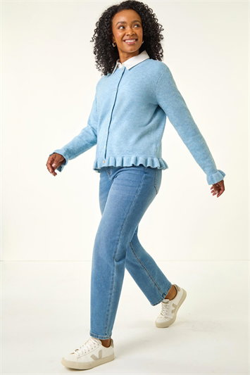 Petite Flute Hem Buttoned Cardigan 16223009