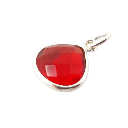 Garnet January Birthstone Sterling Silver Heart Pendant M000026717