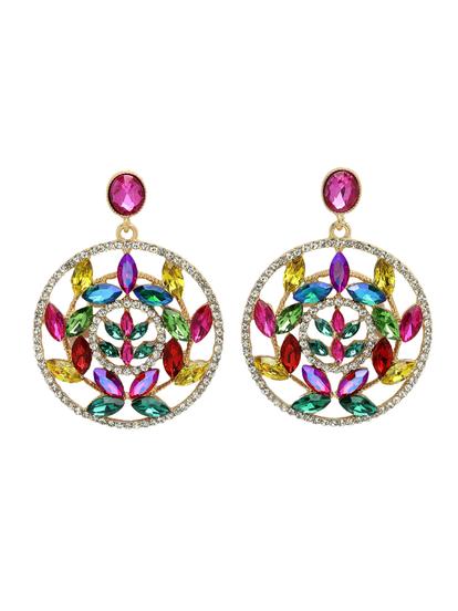 Metallic Diva Collection Elegant Hollow Floral Drop Earrings