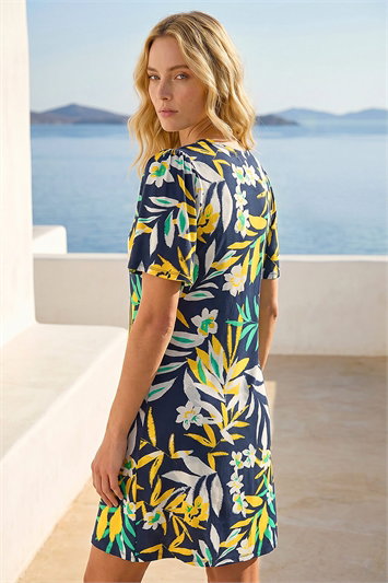 Leaf Button Detail Tea Dress 14693396