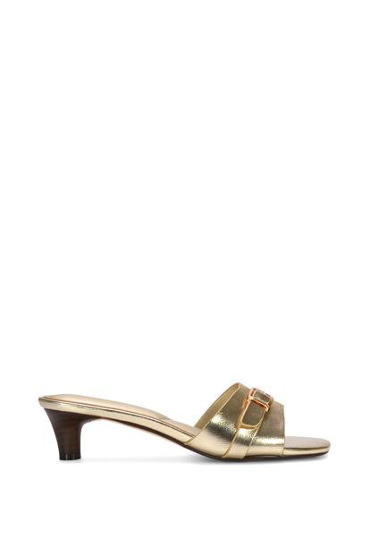 Black 'Romee' Slip On Low Kitten Heel Mule Sandals