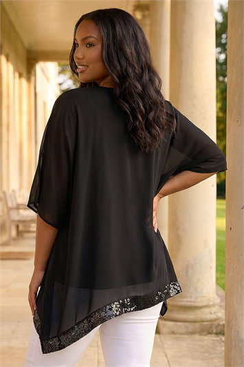 Curve Sequin Trim V-Neck Kaftan 20235508