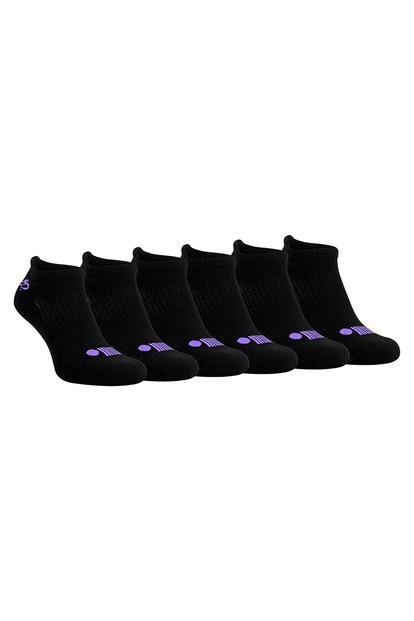 Black 6 Pack Low Cut Trainer Gym Socks