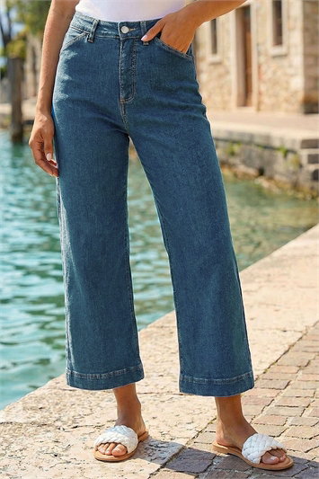 Cotton Denim Stretch Culottes 18017729