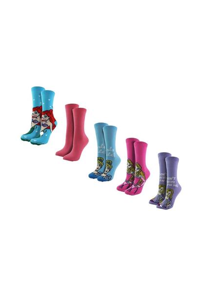 Multi Ladies 5 Pack Princess Socks | Cute Funny Novelty Disney Socks | Disney Gifts