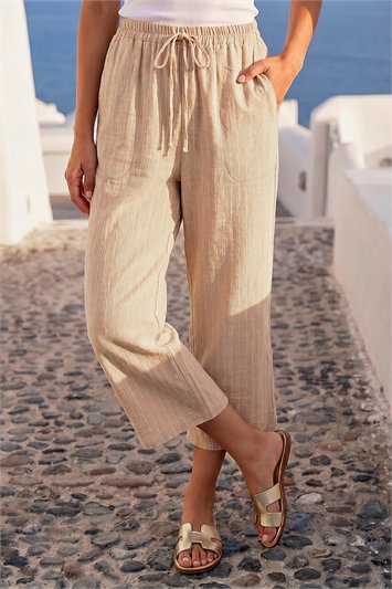 Petite Stripe Cropped Trousers 18107688