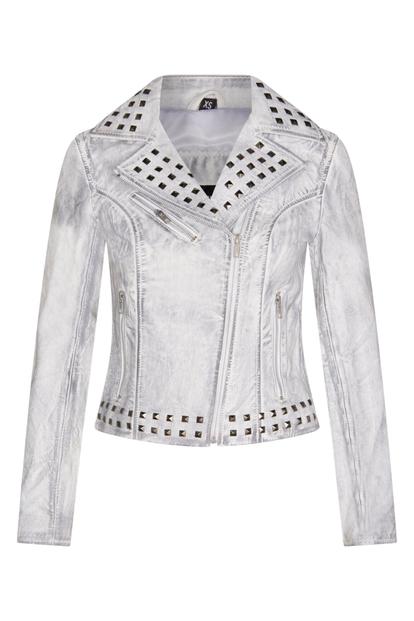 Gothic Biker Stud Leather Jacket -Bilbao M000084709
