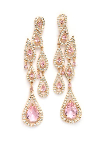Pink Diva Raindrop Dangle Earrings