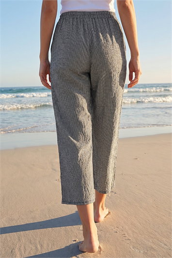 Petite Gingham Stretch Cropped Trouser 18107809