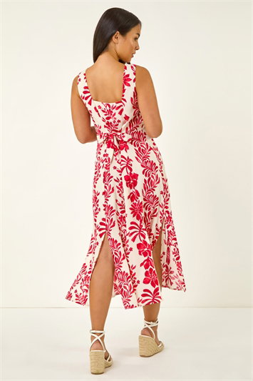 Petite Button Front Midi Dress 14777678