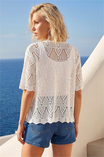 Petite Pointelle Open Cardigan 16346094