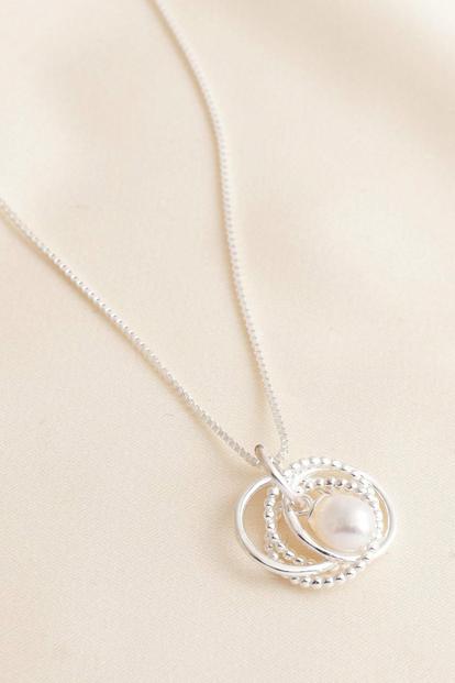 Metallic Sterling Silver Freshwater Pearl Necklace
